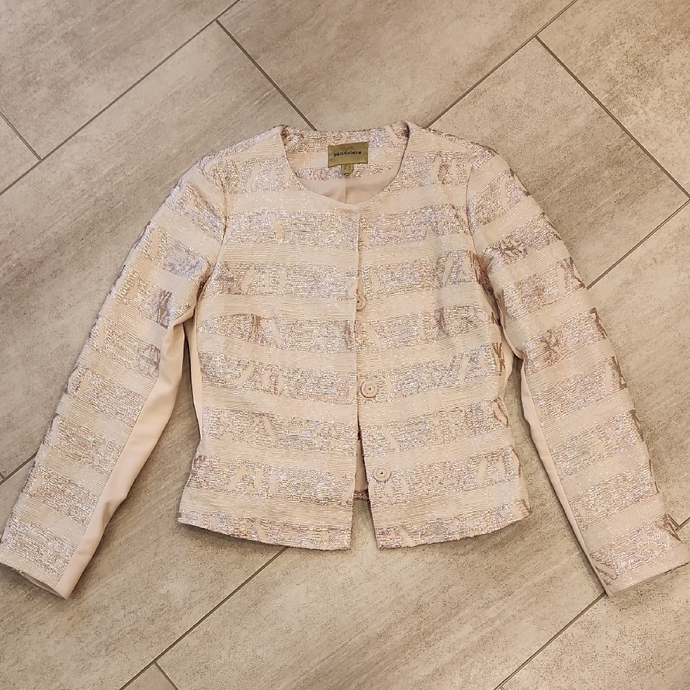 Elegant Muted Pink Bandolera Jacket Blazer EUR Size 36